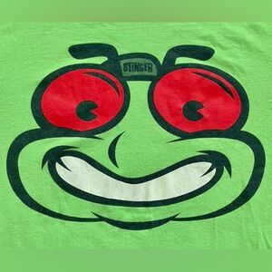 Stinger RARE CBJ NHL T Shirt Columbus Blue Jackets Size S-M All Over Old Logo